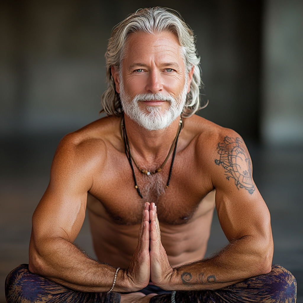 Інструктор демонструє хатха йогу в студії