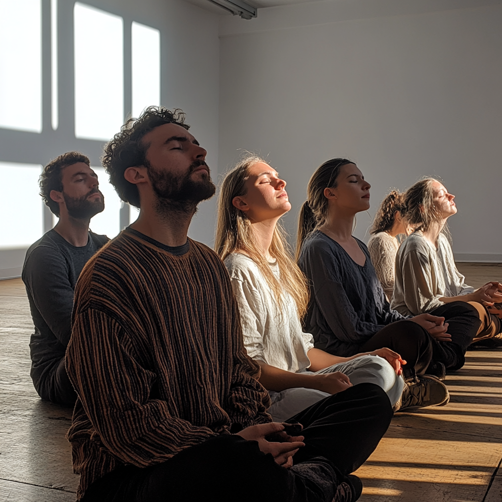 Групова сесія дихальних вправ в студії